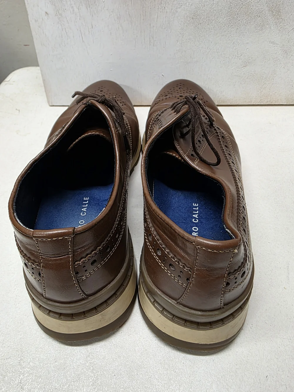 Arturo Calle Men’s Brown Leather Brogue Wingtip Oxford Shoes Size 41